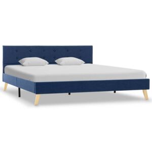 Rama łóżka tapicerowana tkaniną PERVOI, niebieska, 160x200 cm