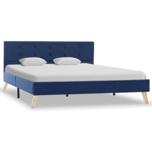 Rama łóżka tapicerowana tkaniną PERVOI, niebieska, 140x200 cm