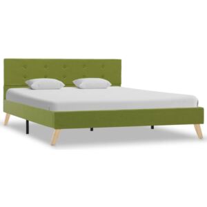 Rama łóżka tapicerowana tkaniną PERVOI, zielona, 140x200 cm