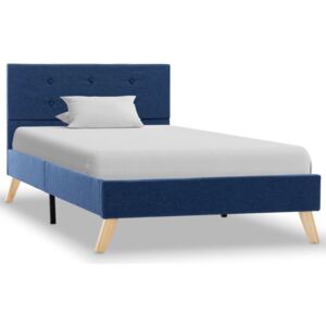 Rama łóżka tapicerowana tkaniną PERVOI, niebieska, 90x200 cm