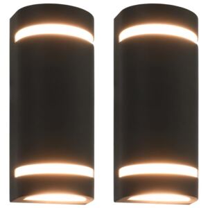 Lampy ścienne PERVOI, zewnętrzne, czarne, 23,8x9,5x7,5 cm, 2 szt