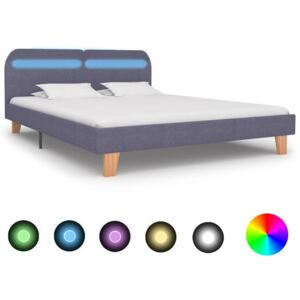 Rama łóżka PERVOI LED, szara, 160x200 cm