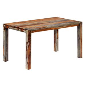 Stół z drewna ELIOR Vidal 2X, szaro-brązowy, 70x76x140 cm