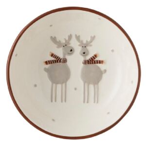 Miska ceramiczna J-Line Reindeers, ⌀ 17 cm