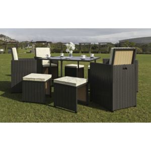 Zestaw mebli ogrodowych rattan stół + 8 krzeseł