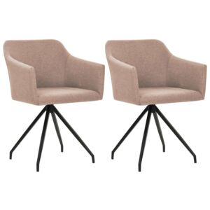 Krzesła jadalniane obrotowe PERVOI, beżowe, 2 szt., 54x54,5x78 cm