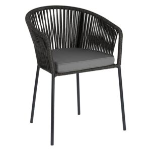 Czarne krzesło ogrodowe ze stalową konstrukcją La Forma Yanet