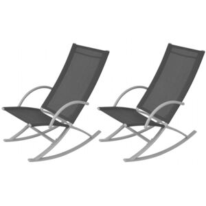 Ogrodowe krzesła bujane, 2 szt., czarne