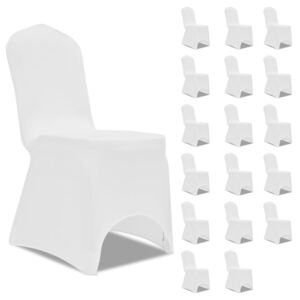 Elastyczne pokrowce na krzesła, białe, 18 szt