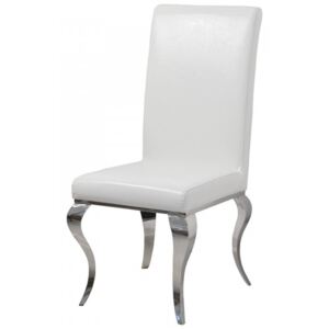 Krzesło glamour Premier White Eco - nowoczesne krzesło tapicerowane ekoskóra