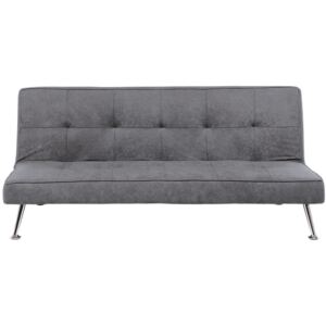 Sofa tapicerowana szara z funkcją spania HASLE