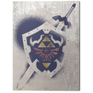 Obraz na płótnie The Legend Of Zelda - Hylian Shield Stencil, (30 x 40 cm)