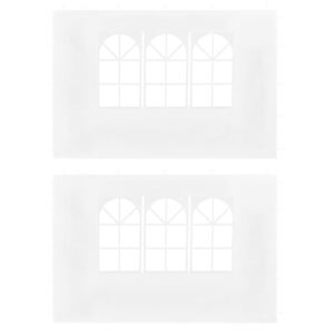 Ścianki boczne do namiotu, 2 szt., z oknem, białe