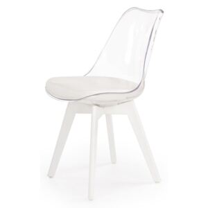 SELSEY Krzesło Sigetec transparentne z białą podstawą