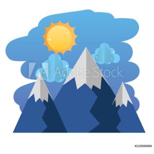 Fototapeta natura góry z krajobrazem słońce i chmury