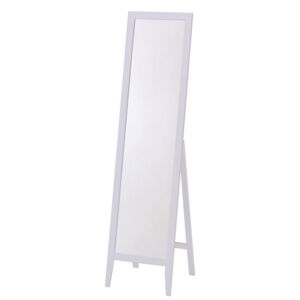 Drewniane lustro stojące PROFEOS Regis, białe, 44x35x134 cm