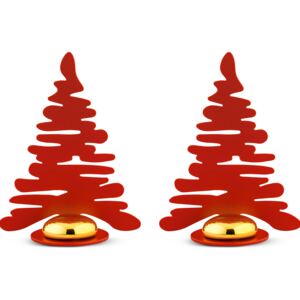 Dekoracje świąteczne Bark choinki czerwone 2 szt