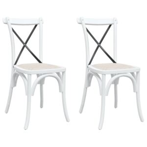 Krzesła stołowe z oparciem krzyżowym, 2 szt., drewno bukowe