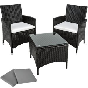 Tectake 401470 zestaw 2 krzeseł i stolika ateny 2+1 - czarny