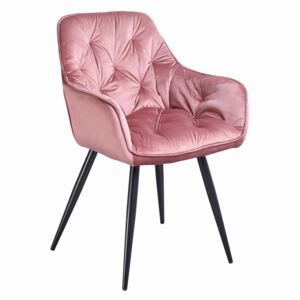 Krzesło designerskie pikowane Bery różowe