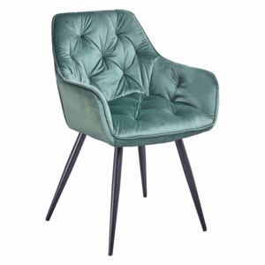 Krzesło designerskie pikowane Bery zielone