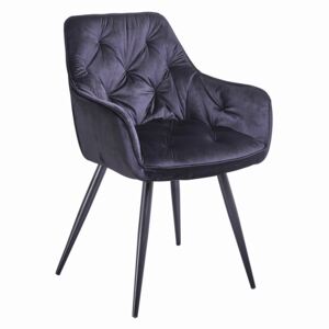 Krzesło designerskie pikowane Bery czarne