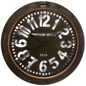 Zegar na ścianę do salonu ATMOSPHERA, brązowo-srebrny, 74 cm