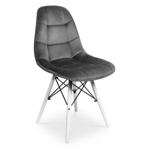 Krzesło Fabio Velvet ciemny szary / noga biała