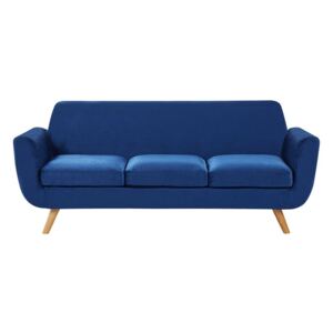 Sofa 3-osobowa welurowa niebieska BERNES