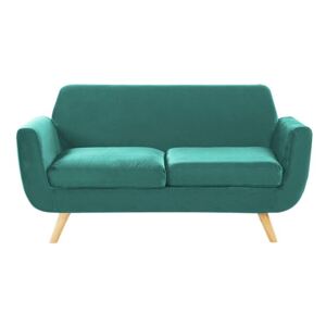 Sofa 2-osobowa welurowa zielona BERNES
