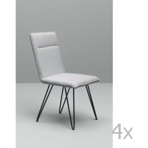 Zestaw 4 białych krzeseł z czarną konstrukcją Design Twist Elice