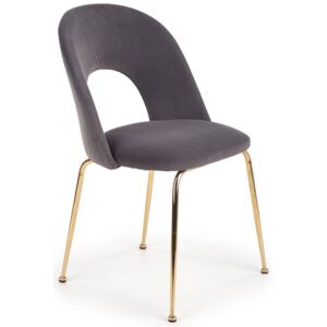 Tapicerowane krzesło w stylu glamour Pari - popielate