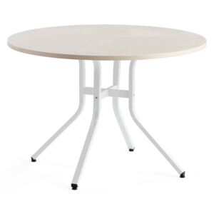 Stół VARIOUS, Ø1100x740 mm, biały, brzoza