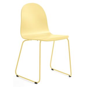 Krzesło GANDER, płozy, siedzisko 450 mm, lakierowany, musztardowy
