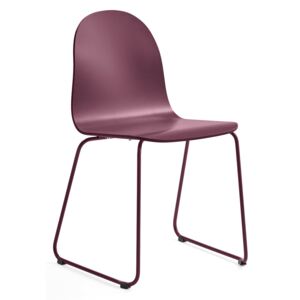 Krzesło GANDER, płozy, siedzisko 450 mm, lakierowany, ciemnoczerwony
