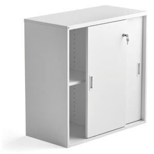 Zamykana szafa MODULUS z drzwiami przesuwnymi, 800x800 mm, biały
