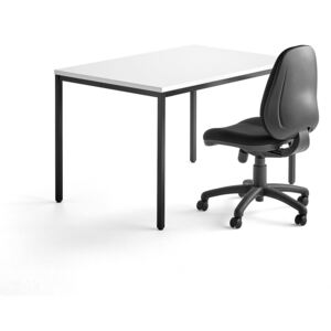 Zestaw biurko MODULUS, krzesło biurowe GRIMSBY