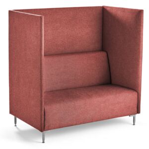 Sofa z ekranami dźwiękochłonnymi HUSH, 2 osobowa, czerwień jesieni