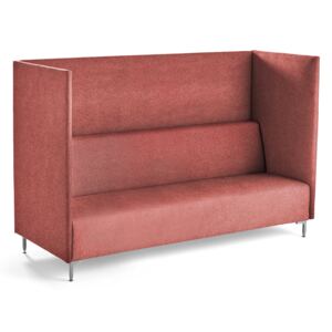 Sofa z ekranami dźwiękochłonnymi HUSH, 3-osobowa, czerwień jesieni