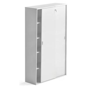 Zamykana szafa MODULUS XL z drzwiami przesuwnymi, 2000x1200 mm, biały