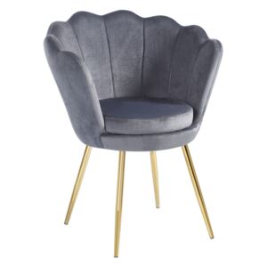 Krzesło designerskie pikowane Shell szare