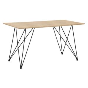 Stół do jadalni 140 x 80 cm jasne drewno z czarnym KENTON