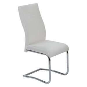 Krzesło tapicerowane metalowe nogi chrom c898 białe