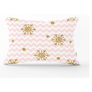 Świąteczna poszewka na poduszkę Minimalist Cushion Covers Golden Snowflakes, 35x55 cm