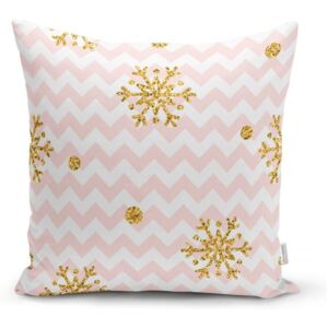 Świąteczna poszewka na poduszkę Minimalist Cushion Covers Golden Snowflakes, 42x42 cm