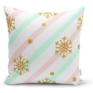 Świąteczna poszewka na poduszkę Minimalist Cushion Covers Pinky Snowflakes, 42x42 cm