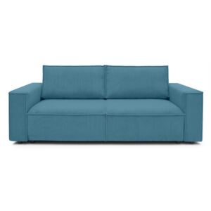 Turkusowa sztruksowa sofa rozkładana Bobochic Paris Nihad, 245 cm