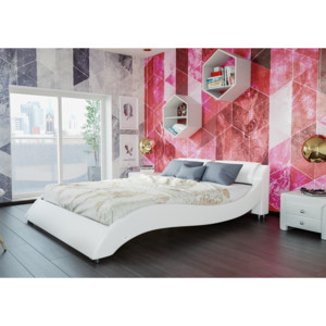 Łóżko z materacem tapicerowane 160x200 868 białe