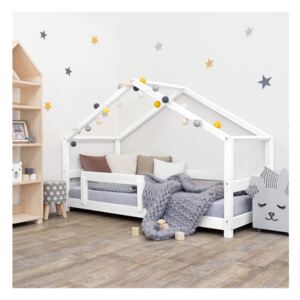 Białe drewniane łóżko dziecięce Benlemi Lucky, 70x160 cm