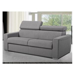 Rozkładana 3-osobowa sofa express VIZIR z tkaniny – Kolor szary – Powierzchnia do spania 140 cm – Materac 14 cm